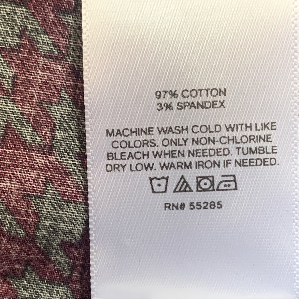 Express Burgundy and Grey Houndstooth Slim Fit Button -Down Shirt | M | NEW!! - Picture 7 of 10